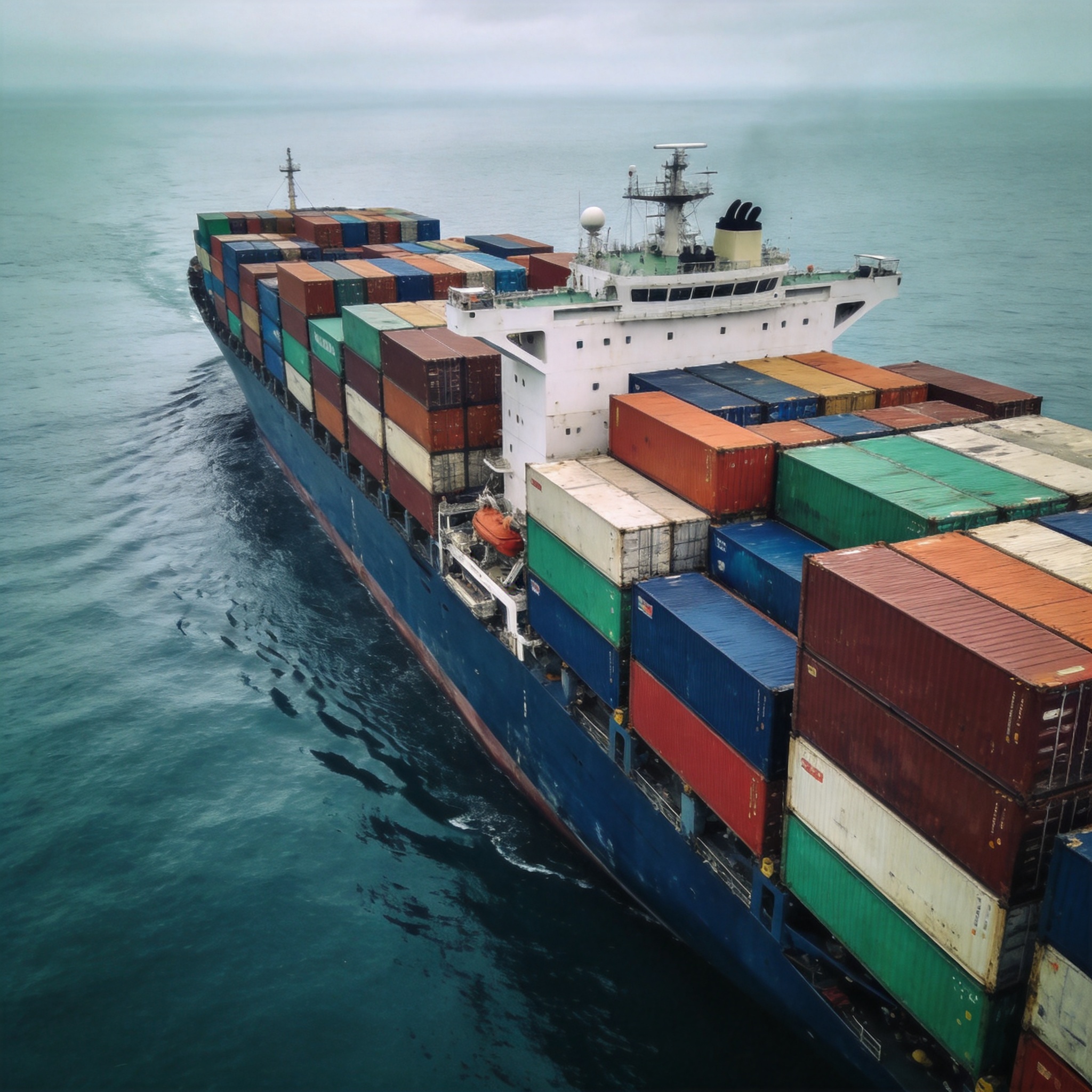 Container cargo ship for international chemical shipping