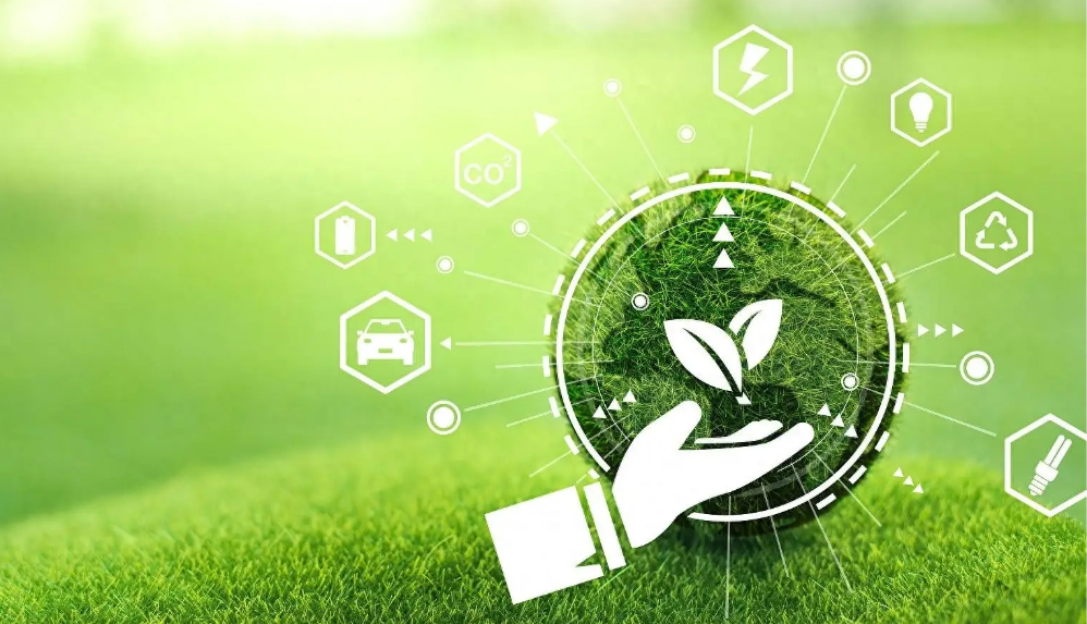 Green plants growing naturally alongside chemical storage tanks